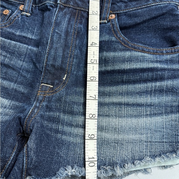 American Eagle Outfitters Blue Jean Shorts with Frayed Hem - Picture 4 of 5